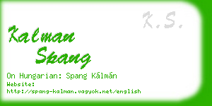 kalman spang business card